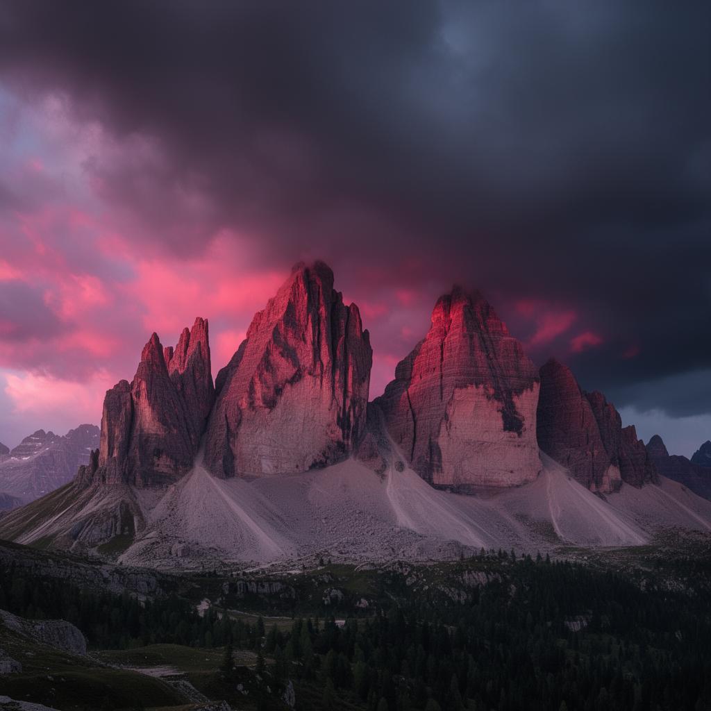 Dolomites Storm Glow